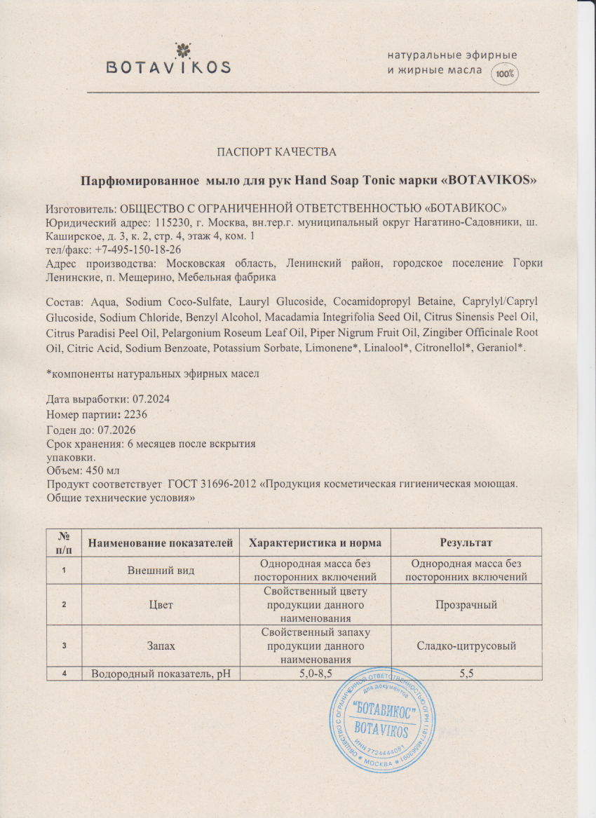 Паспорт №072024